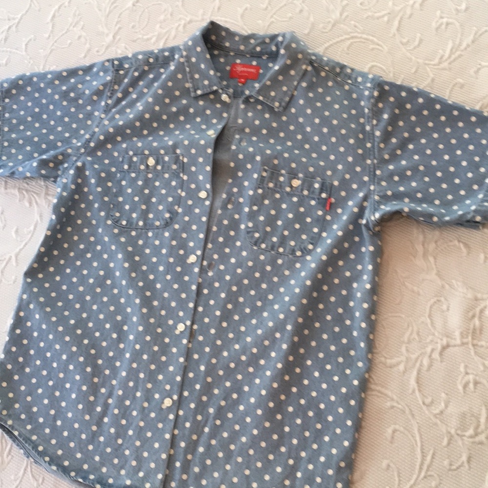 Supreme polka dot denim shirt